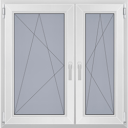 Окно двухстворчатое с двумя активными створками в доме серии 1 510